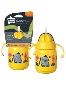Tommee Tippee Kubek z obciążoną słomką Superstar 300ml,6m+ żółty