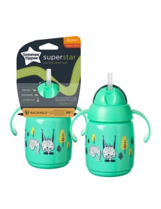 Tommee Tippee Kubek z obciążoną słomką Superstar 300ml,6m+ zielony
