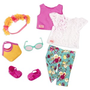 Zestaw ubranek dla lalek spodnie w kwiaty – FIESTA in FLOWER - OUR GENERATION