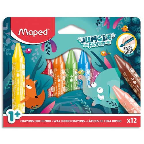 MAPED Kredki Jumbo Jungle Fever świecowe 12 sztuk
