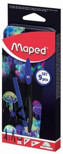 MAPED Zestaw geometryczny Deepsea 9 elementów