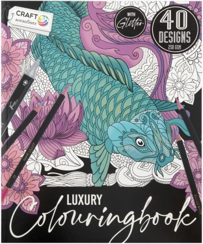 Craft Sensations Kolorowanka antystresowa z brokatem Ryba