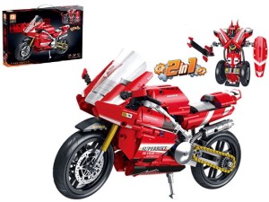 Klocki konstrukcyjne 2w1 Transformers Motocykl/Robot 594 el.