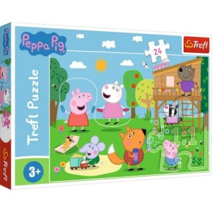 Trefl Puzzle Świnka Peppa Zabawa na polanie 24 elementy