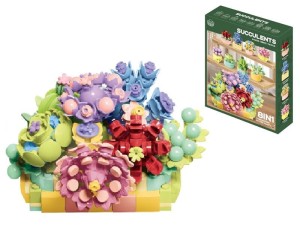 Klocki kwiaty - sukulenty w doniczce 767 el.