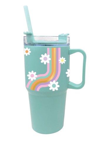 HOT FOCUS Kubek metalowy 600 ml z uchem Stokrotka