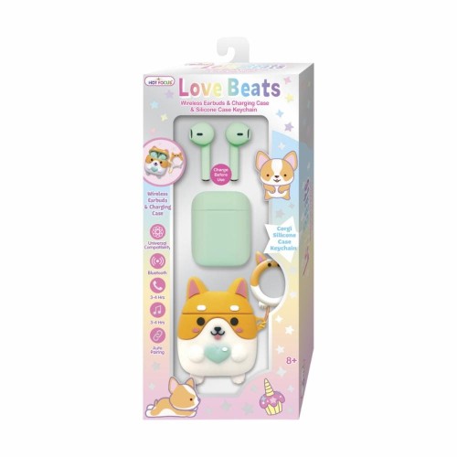 HOT FOCUS Słuchawki bezprzewodowe z etui Corgi