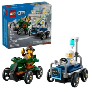 LEGO City 60459 Zestaw wyścigówek: samolot kontra łóżko szpitalne