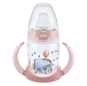 NUK Butelka 150 ml 6-18m z uchwytem First - Kłapouchy - Różowy