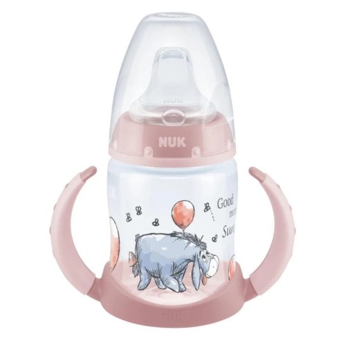 NUK Butelka 150 ml 6-18m z uchwytem First kłapouchy różowy.jpg