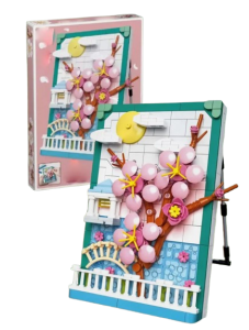 Klocki kwiaty w ramce  - Kwiat Wiśni Sakura 441 el.