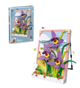 Klocki kwiaty w ramce  - Kwiat Orchidei  473 el. 