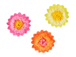 PartyDeco Papierowe KWIATY z Bibuły  35 cm / 3 szt