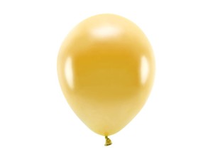 Balony eco 26cm METALIZOWANE kolor Złoty 100 szt PartyDeco
