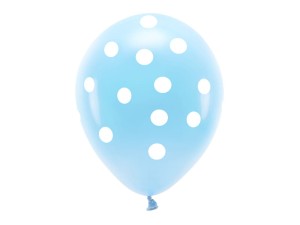 PartyDeco Balony Eco 33 cm Pastelowe BŁĘKITNE w KROPKI 6 szt