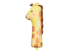 PartyDeco  Balon Foliowy CYFRA 1 ŻYRAFA 42x90 cm 