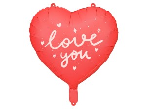 PartyDeco Balon Foliowy SERCE I Love You 45 cm