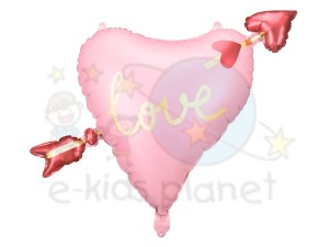 PartyDeco Balon Foliowy SERCE ZE STRZAŁĄ 76x55 cm