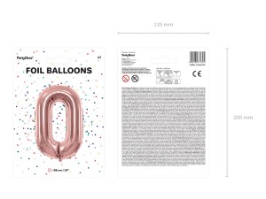PartyDeco Balon Foliowy CYFRA 0 Różowe Złoto 86cm