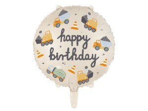 PartyDeco Balon Foliowy POJAZDY Budowlane 45 cm 