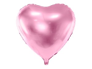 PartyDeco Balon Foliowy SERCE 45cm Jasny Róż