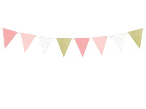PartyDeco Girlanda Urodzinowa Różowo Złota