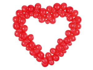 PartyDeco Girlanda Balonowa ze Stelażem SERCE CZERWONE 160 cm