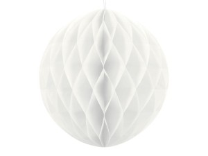 PartyDeco Papierowa ozdoba Kula Biała 20cm