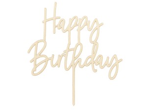 PartyDeco Topper Drewniany HAPPY BIRTHDAY 