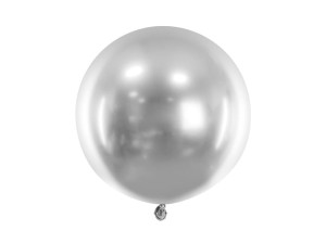 PartyDeco Balon KULA  Glossy  Połysk 60cm SREBRNY