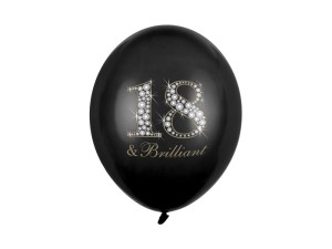 PartyDeco Balony 30cm 18  pastel black 50 szt