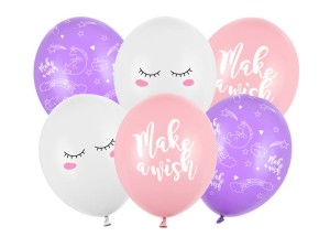 PartyDeco Balony 30cm JEDNOROŻEC 1 opakowanie 6 szt
