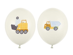 PartyDeco Balony 30 cm POJAZDY BUDOWLANE  1 op 50 szt