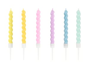 PartyDeco Świeczki urodzinowe Zakręcone 8,5 cm / 6 szt
