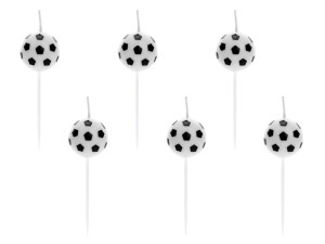 PartyDeco Świeczki urodzinowe PIŁKI  25cm / 6 szt