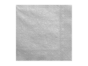 PartyDeco Serwetki Trójwarstwowe Srebrne 33x33cm / 20 szt