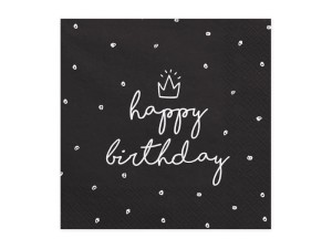 PartyDeco Serwetki HAPPY BIRTHDAY 33x33 cm / 20 szt