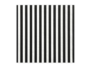 PartyDeco Serwetki w Paski Biało-Czarne 33 x 33cm / 20 szt