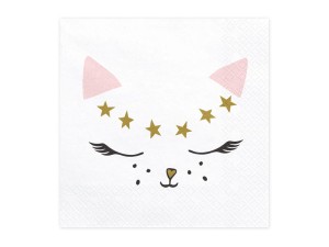PartyDeco Serwetki KOTEK 33x33cm 1 op/20 szt