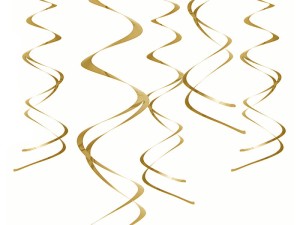 PartyDeco Dekoracja Wiszące ŚWIDERKI Złote  Sprężynki 5 szt