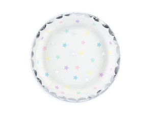 PartyDeco Talerzyki Papierowe Pastelowe Gwiazdki 18 cm / 6 szt