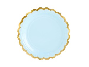 PartyDeco Talerzyki Papierowe Jasny Niebieski 18cm / 6 szt