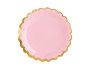 PartyDeco Talerzyki Papierowe  Jasny Róż 18 cm/ 6 szt