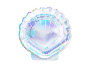 PartyDeco Talerzyki MUSZELKA Opalizująca 18,5cm / 6 szt