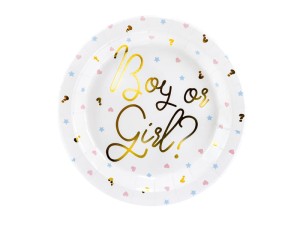 PartyDeco Talerzyki Papierowe GENDER REVEAL 23cm / 6 szt