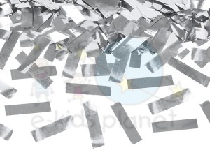 PartyDeco Tuba z konfetti SREBRNY 40cm