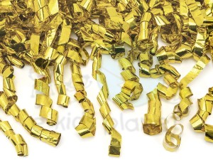 PartyDeco Tuba z Konfetti Serpentyny Złote 40cm