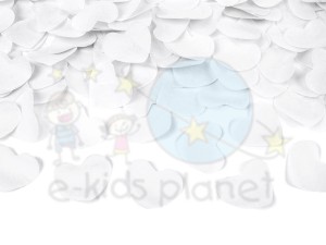 PartyDeco Tuba z Konfetti  Białe Serca 60cm