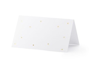 PartyDeco Wizytówki Winietki na stół ZŁOTE KROPKI  95x55cm 1 op / 10 szt
