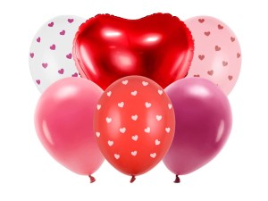 PartyDeco Zestaw Balonow BE MY VALENTINE 6 szt